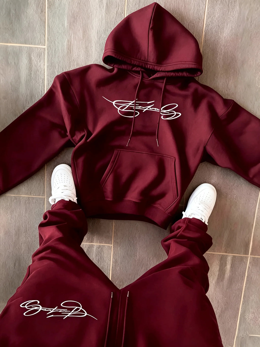 Men's Printed Pullover Hoodie + Sweatpants Two-piece Street Outdoor Fashion Fitness Leisure Sportswear Suit man two piece sets