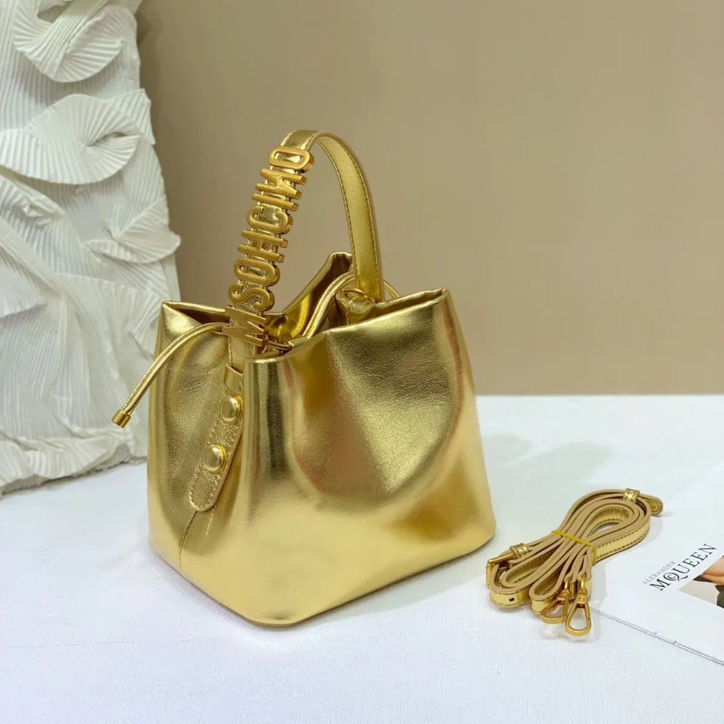 2026 New Women's Solid Color Single Shoulder Handbag Famous Luxury Designer Metal Buckle Large Capacity Diaper Bag