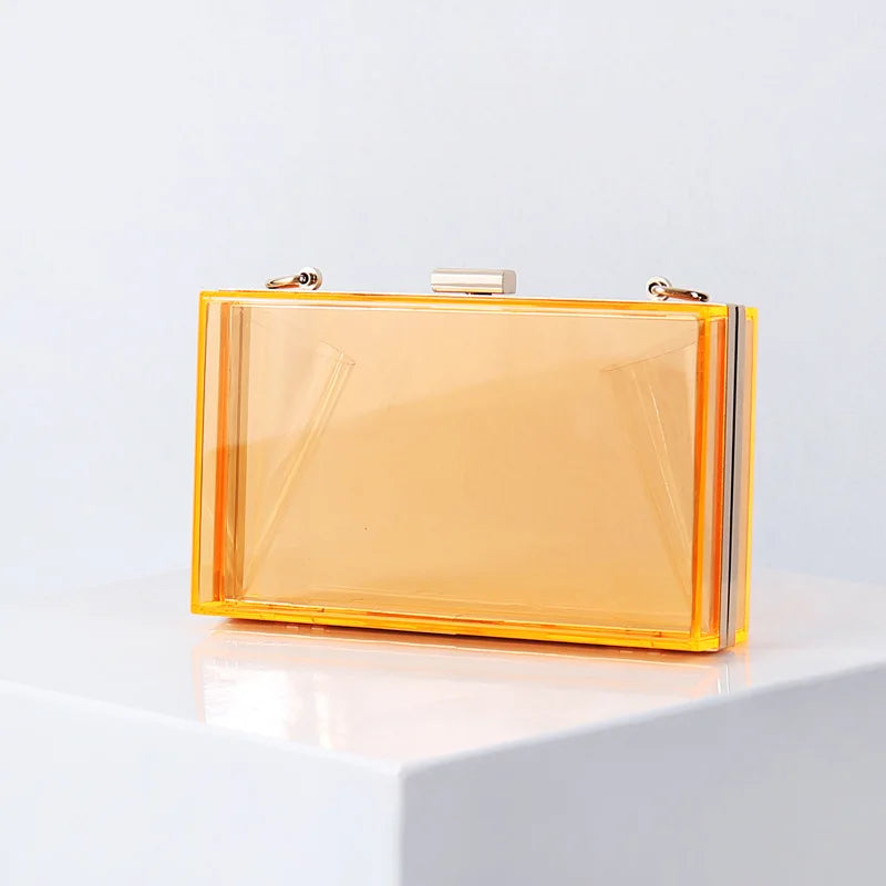 New Acrylic Transparent Women Clutch Bag Chain Luxury Brand Women Messenger Bag Evening Bags Handbag Chain Shoulder Bag
