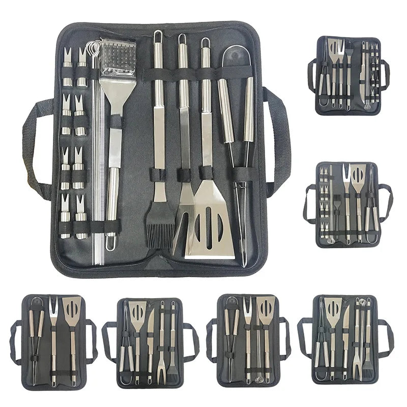 Stainless Steel Grill Set Grill Set Outdoor Portable BBQ Tool Set