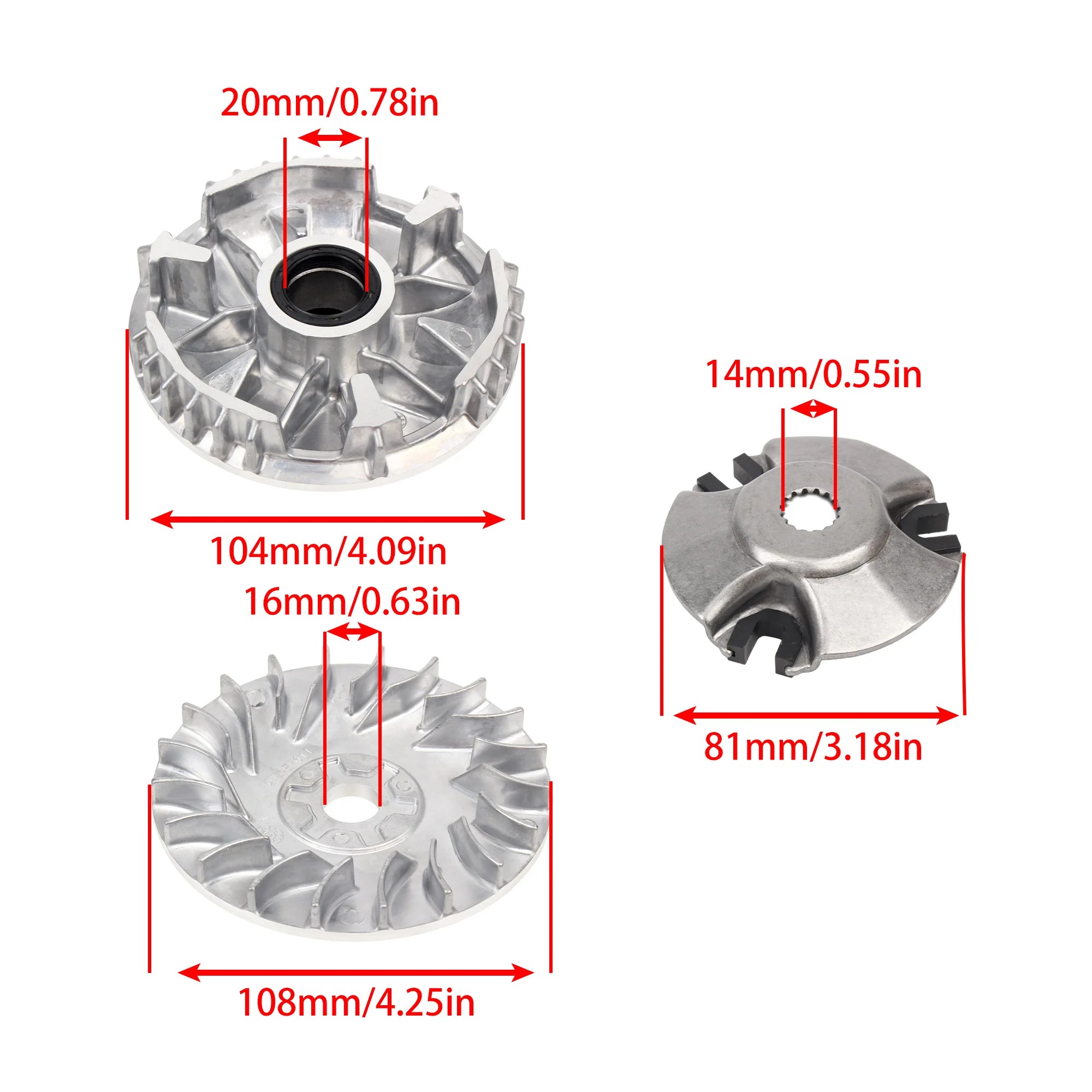 Motorcycle Clutch Drive Belt Variator Pulley Assembly Kit Replacement For Honda WH100T-A WH100T-H WH100T-F WH100T-G Scooter