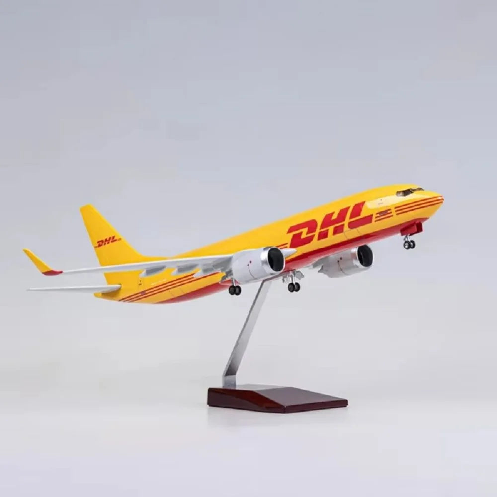 1:85 Scale Aircraft B737 Model DHL Cargo Express 47CM Airline With Base Landing Gears Boys Toys Resin Plane Model For Collection