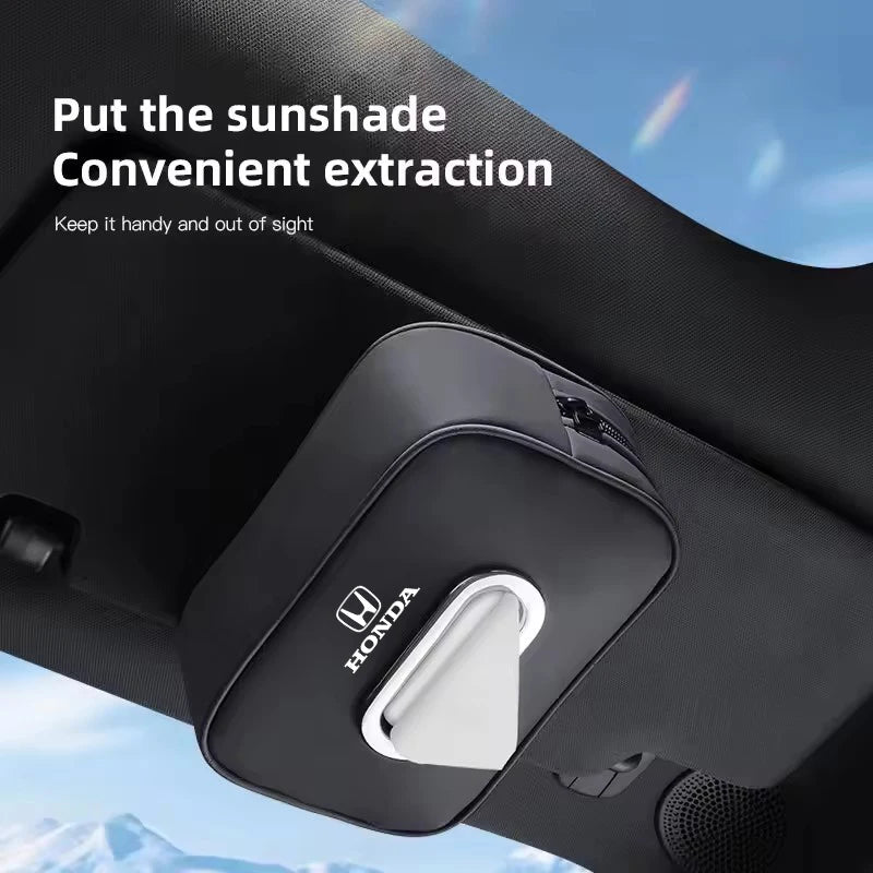 Leather Car Tissue Box Holder Rear Seat Storage Bag for Honda Civic Fit Jazz Accord Pilot CRV Odyssey Passport City Shuttle HRV