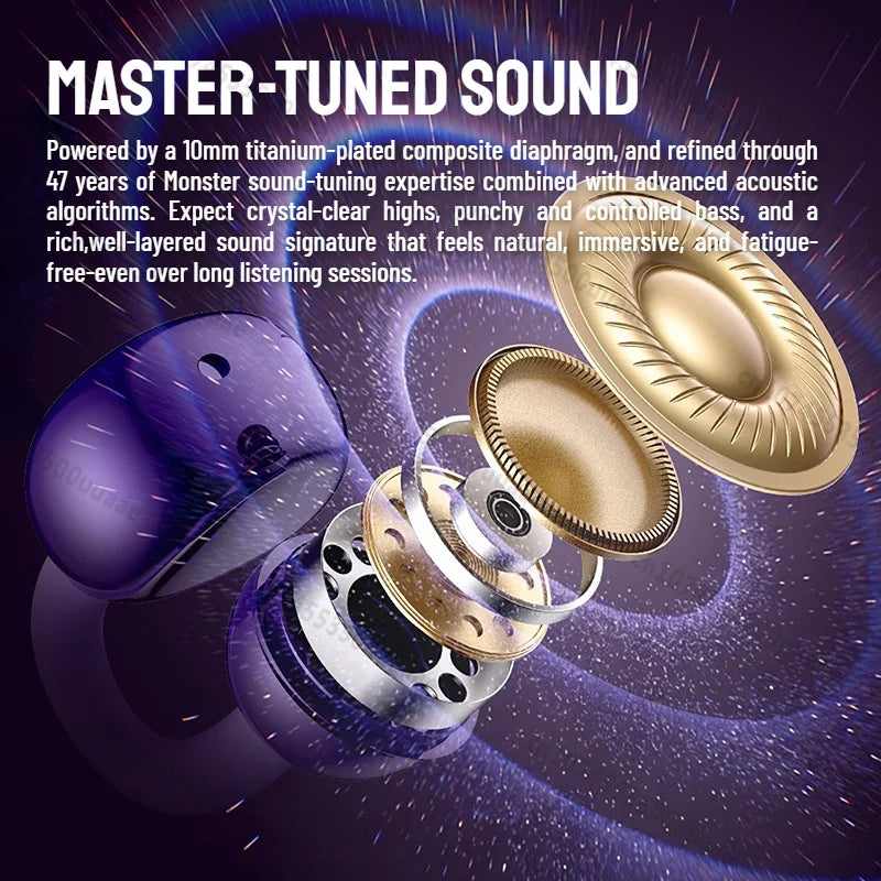 Monster Airclip AC730 OWS Ear Clip Headphones 360° Stereo Sound Bluetooth 6.0 Wireless Earphone Clear Call TWS Wireless Earbuds