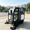 All Closed Ride On Lithium Electric Street Sweeper Filter Dust Collection Cabin Cleaning Vehicle For Campus Main Road