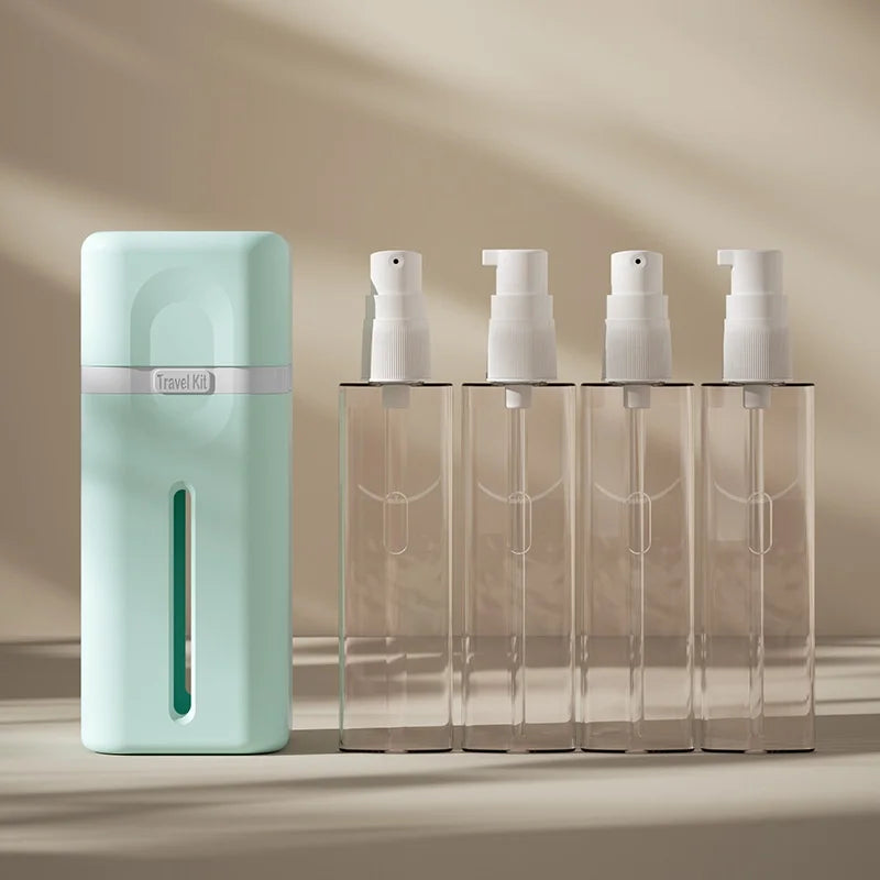 4 in 1 Travel Dispenser Bottle, Travel Bottles for Toiletries, Refillable, Leak Proof, Portable, for Travel, Camping, Business