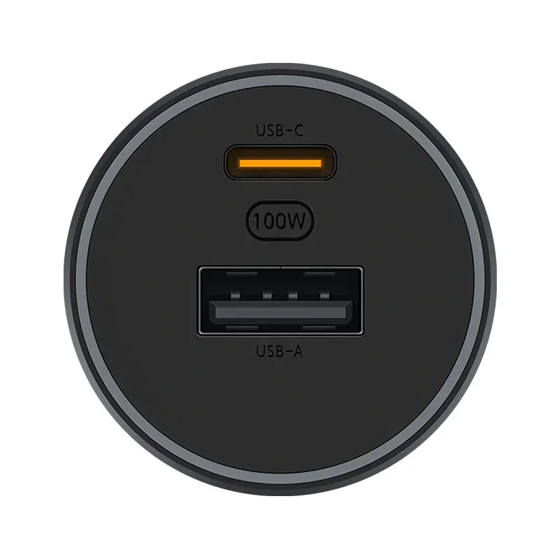 Original MIJIA 100W Car Charger Dual USB Quick Charge Wireless Mi Car Charger 100W USB-A USB-C Dual Output LED Power
