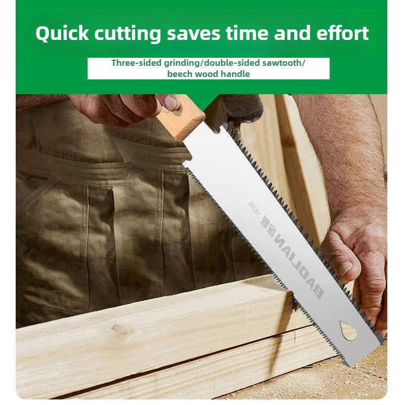 Japanese Style Hand Saw Single/Double Sided Fine Tooth Wood Saw SK5 Steel Flexible Hand Saw Garden Hand Tool for Woodworking