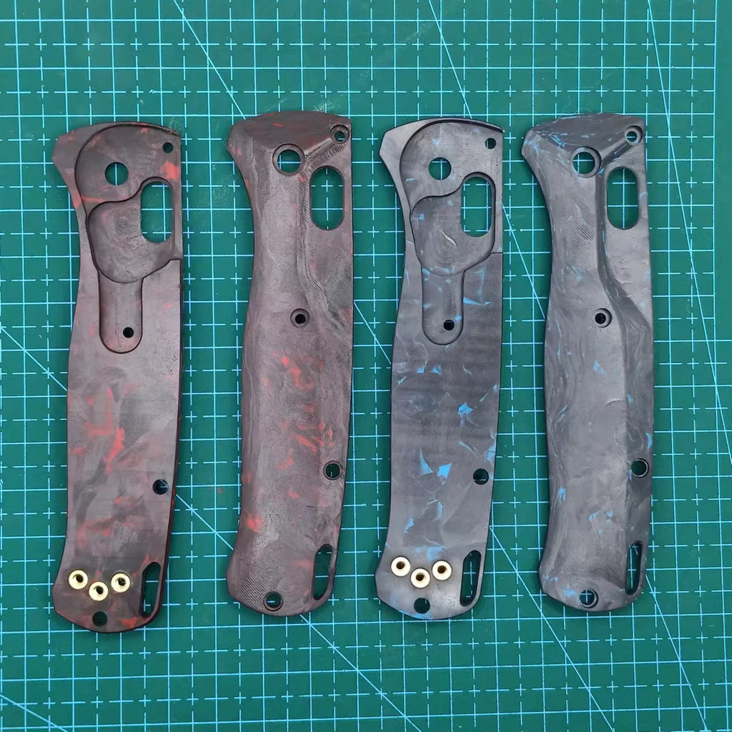 1 Pair Custom Made DIY Full 3K Carbon Fiber Material Knife Handle Scale For Benchmade Bugout 535 Knives Accessories