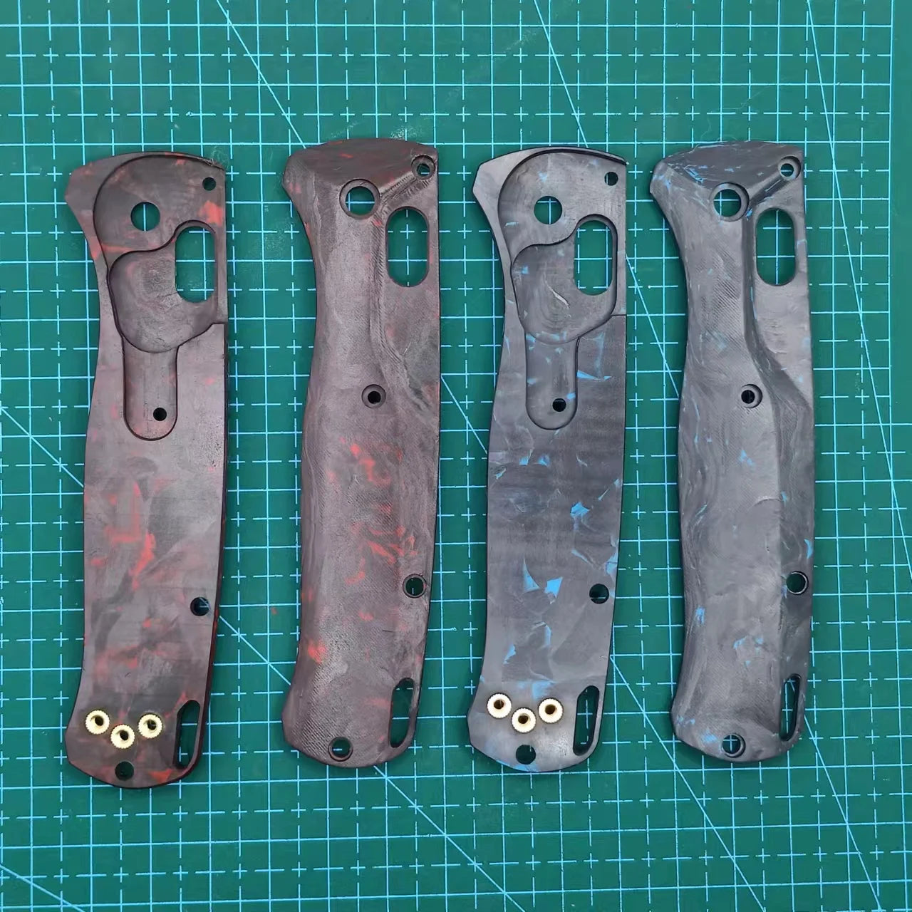 1 Pair Custom Made DIY Full 3K Carbon Fiber Material Knife Handle Scale For Benchmade Bugout 535 Knives Accessories