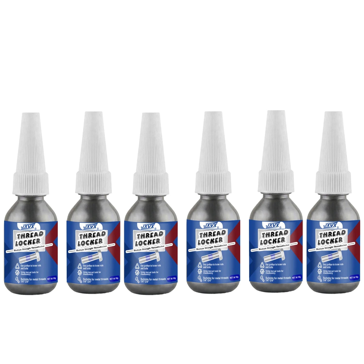 Medium strength blue liquid fillet brakes, removable; Thread adhesive sealant to prevent loosening and rust; 50/10 ml bottle; anti-rust; component replacement sealant.