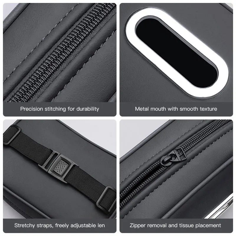 Car Tissue Box Car Interior Accessories For Geely Coolray Geometry C GX3 Emgrand EC7 LC Leather Tissue Storage Bag Kleenex Case