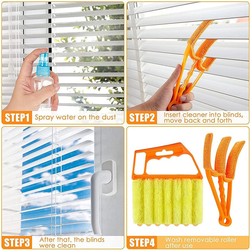 SEAMETAL Microfiber Car Window Cleaning Brush Washable Car Air Vent Duster Blinds Dust Removal Brush for Car Home Cleaner Tools