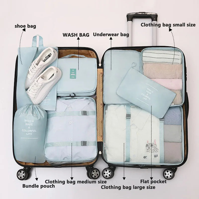 Travel Organizer Trip Storage Bags Suitcase Packing Cubes Cases Portable Wardrobe Luggage Clothe Shoe Organizer Pouch Toilet Bag