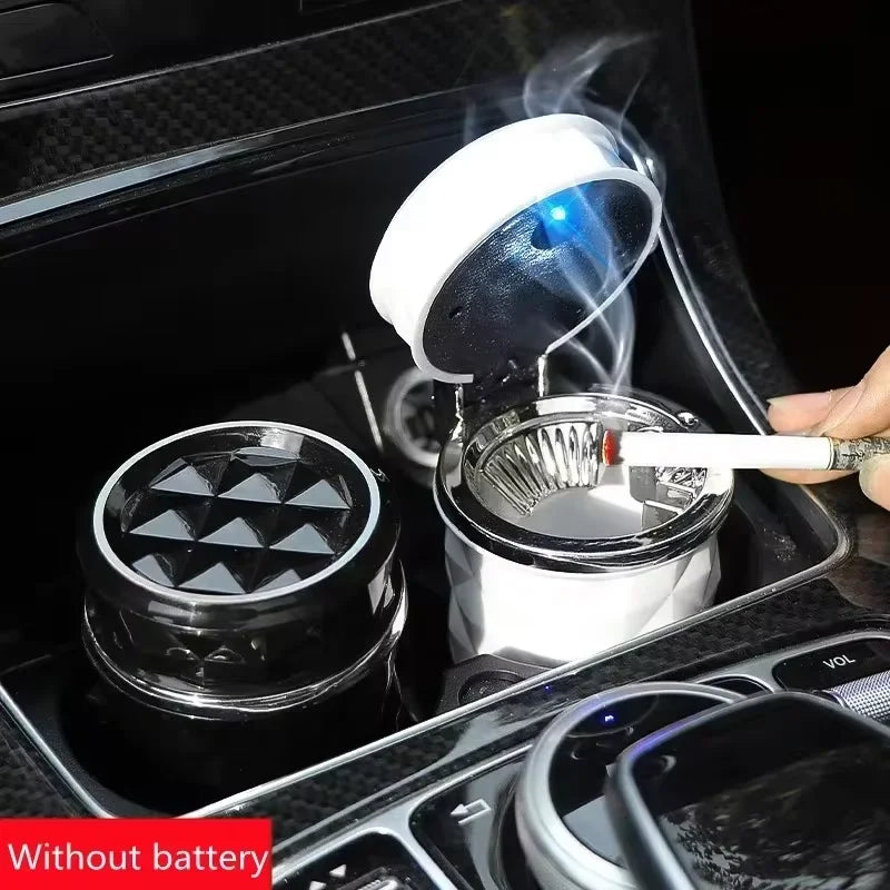 Car Ashtray With LED Light Portable Universal Ashtrays Flame Retardant Auto Parts Car Universal Ashtray Gift