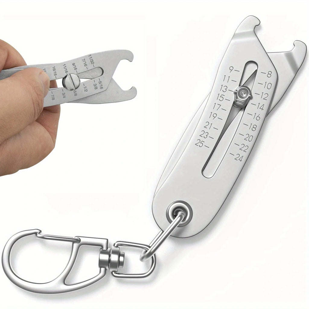 1PC Precise Bolt Size Finder Keychain,  Size Catcher, Bolt and Nut Identifier Gauge Size Gauge Precise Bolt Size Finder Keychain