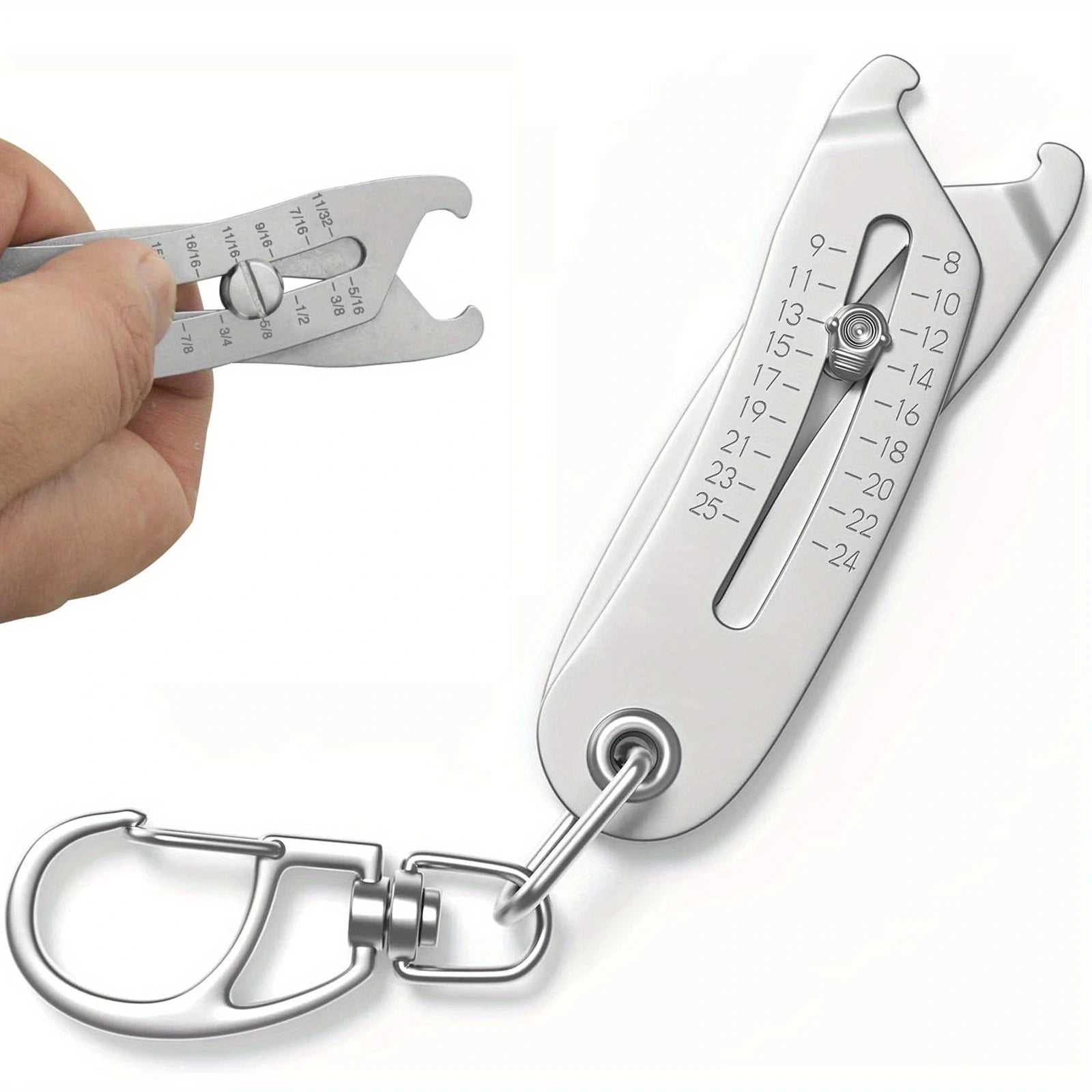 1PC Precise Bolt Size Finder Keychain,  Size Catcher, Bolt and Nut Identifier Gauge Size Gauge Precise Bolt Size Finder Keychain