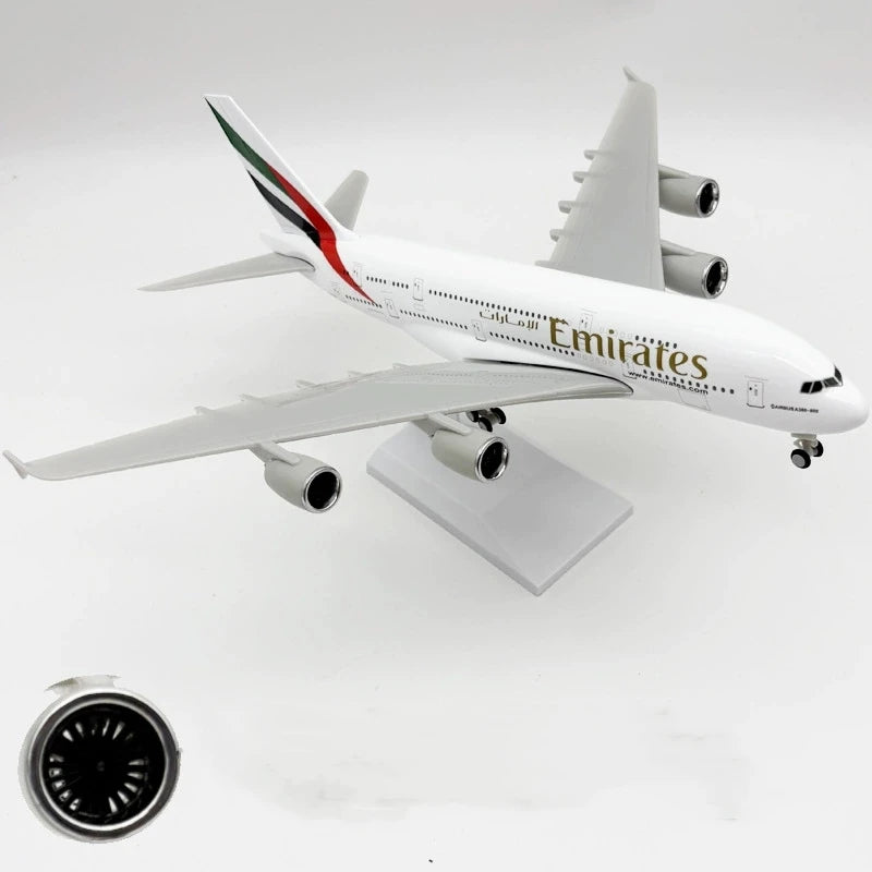 a380 30CM Airplane Models UAE/Emirates 1/240 Resin Scale Plane Airbus A380 Collectible Aircraft With Wheels Toy planes