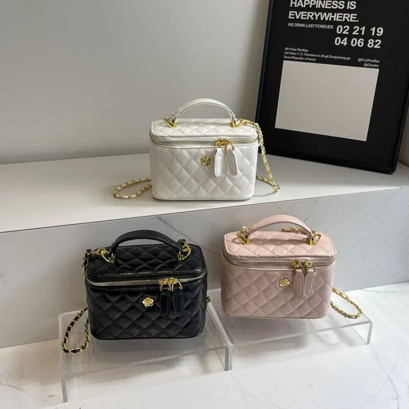 Luxury Original Diaper Bag Fashionable Square Design Leather Crossbody Shoulder Bag Large Capacity Elegant Tote Messenger
