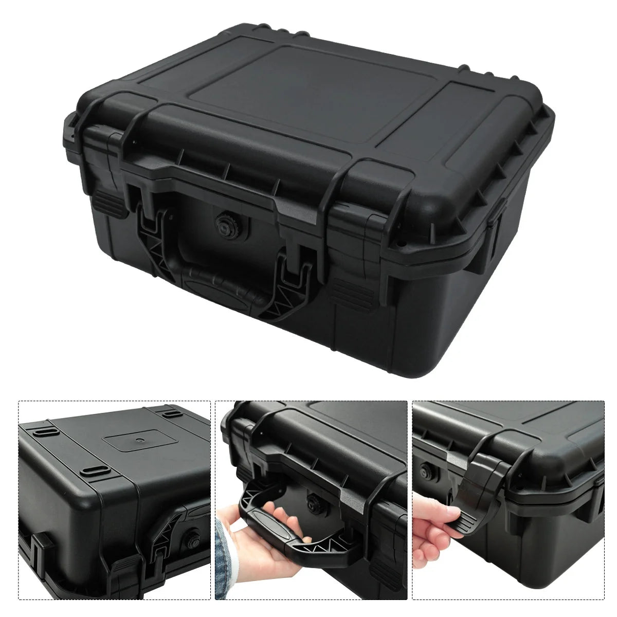 Waterproof Hard Carry Case Bag Tool Case with Sponge Storage Box Suitcase Precision Instrument Safety Tool Box Hardware Toolbox