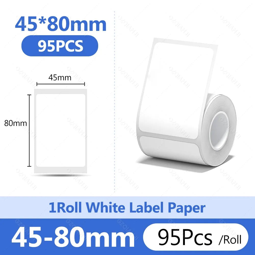Niimbot B1 White Sticker Waterproof Paper Adhesive Nail Label Anti-Oil For B21 B31 Mini Portable Thermal Printer Tape More Size