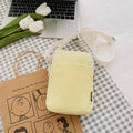 New Fashionable Mini Phone Pouch Square Vertical Tote Bag Simple Shoulder Bag Portable Lightweight Canvas Coin Crossbody Bag