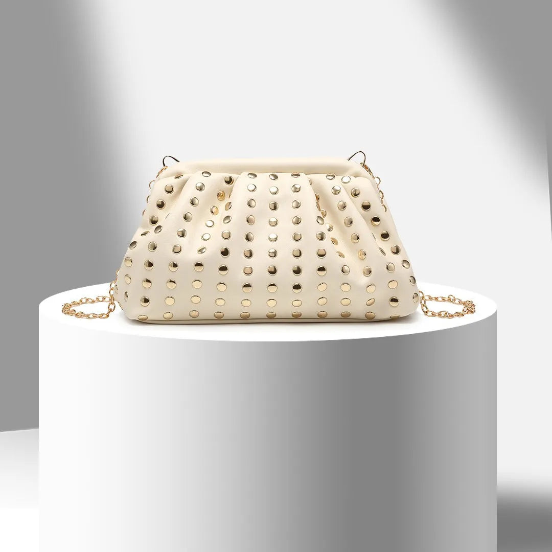 Rivet bag Niche design Punk shell bag Cloud bag