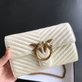 New pinko-style genuine leather swallow bag, envelope small wallet, chain shoulder bag, crossbody bag, clutch, women's handbag