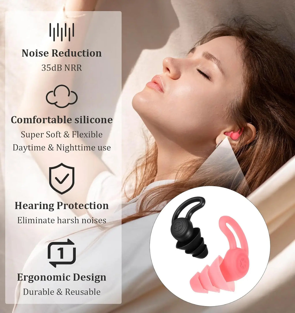 Silicone Earplugs for Multiple Uses | Designed for Sleep and Swimming, Comfortable and Durable, Suitable for Studying