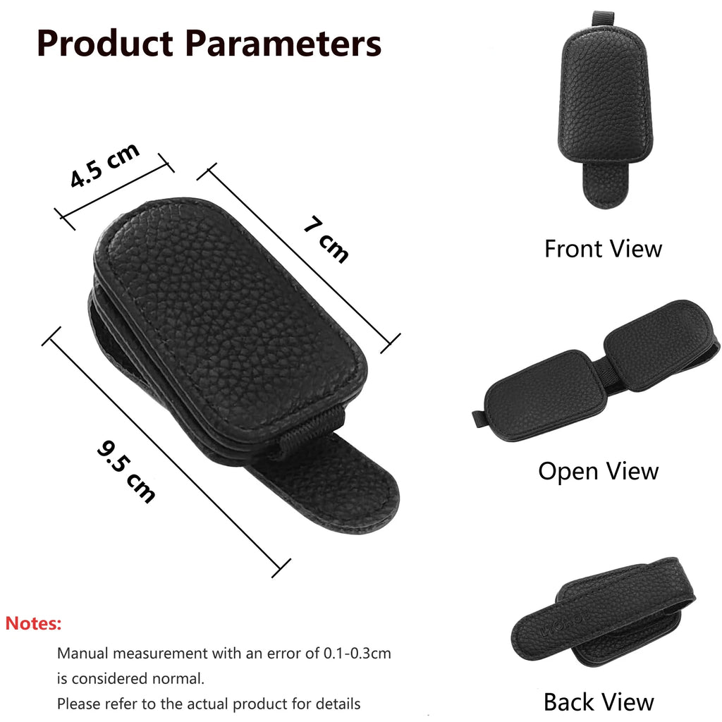 Car Sunglass Holder for Car Visor Sunglasses Clip Magnetic Leather Glasses Eyeglass Holder Truck Car Accessories for Women Men
