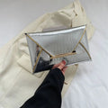 Pure Color Contrast Crocodile Pattern Coin Purse Matte Glossy Square Envelope Clutch Cover Style PU Material Mobile Phone Bag