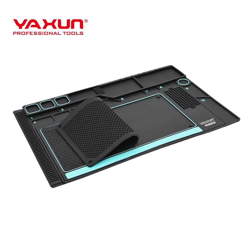 YAXUN YX-S166 Heat Resistant Solder Mat Insulation Phone Repair Mat Screw Silicone Table Mat Set for Work Desk Maintenance Tools