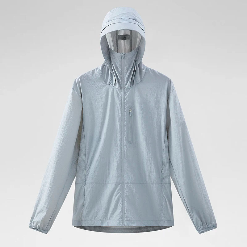 EUMERGX Unisex Waterproof Sun Protective Jacket UPF 50+ UV Blocking Quick-Dry Breathable Windbreaker for Hiking Camping Climbing