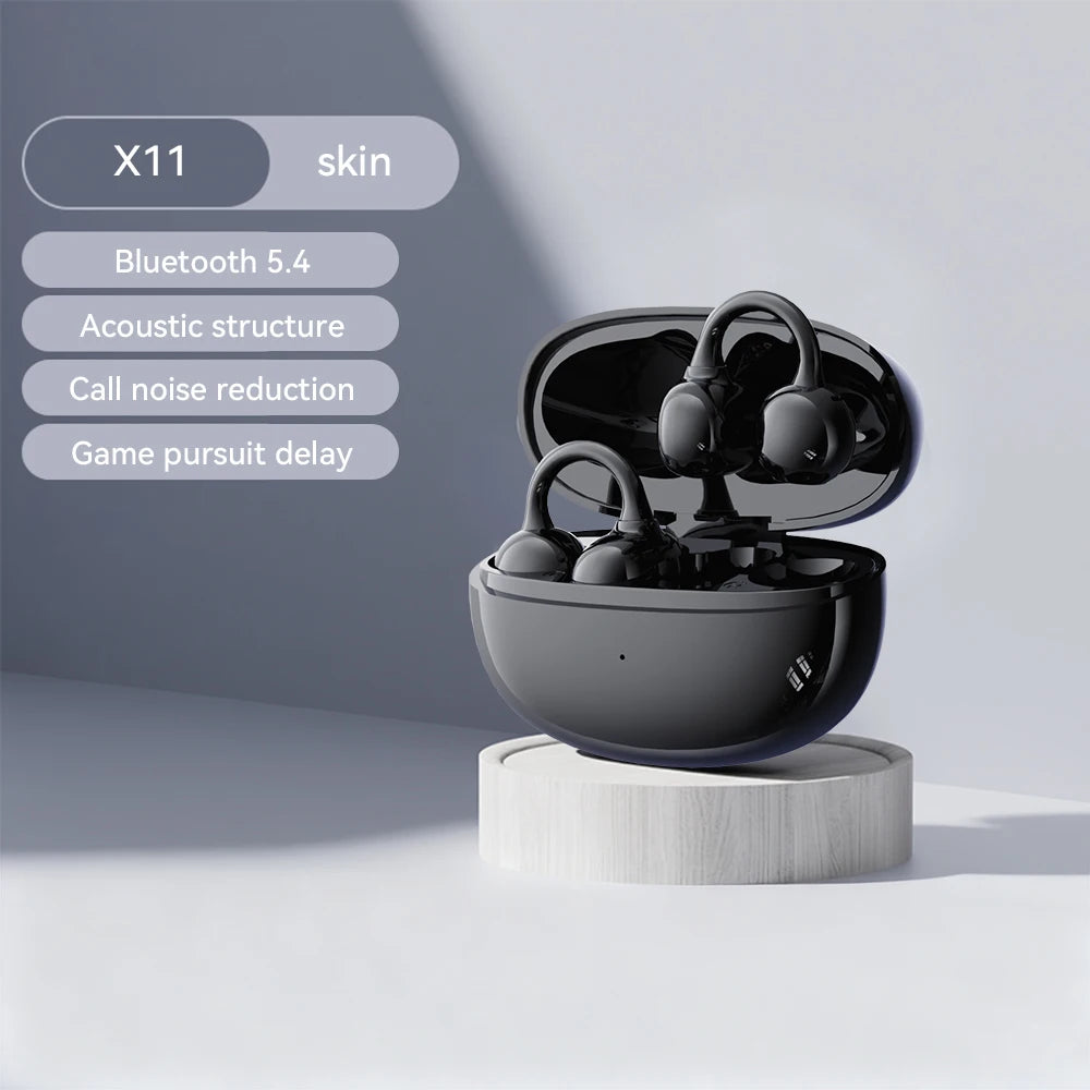 Fashion Plated Ear Clip Type True Wireless Bluetooth Headsets 0 Delayed Game HD Call Run Headphones Clip-On Earphones With Mic