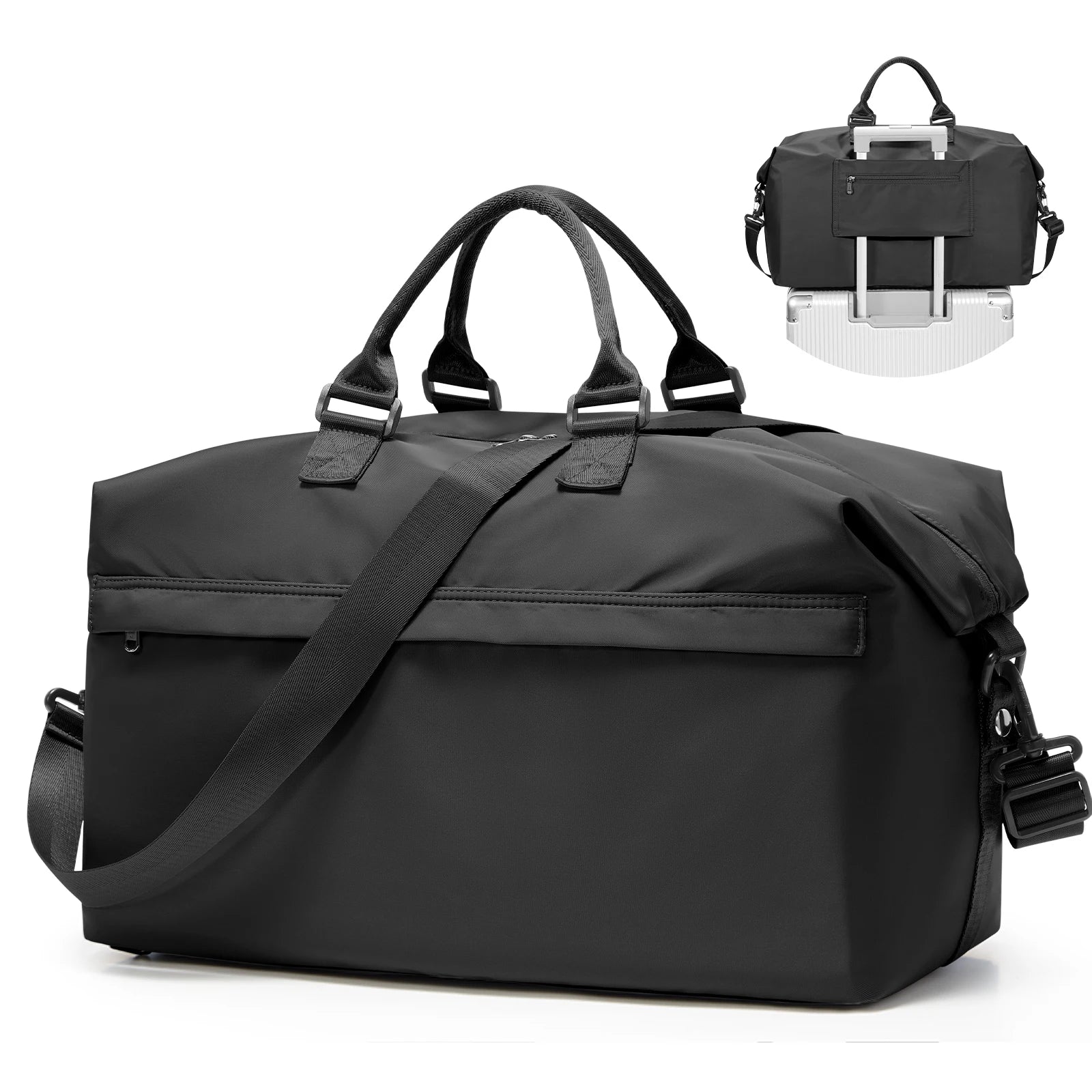 Foldable Travel Bag Large Sports Bag for Women Men's Travel Duffle Bag with Shoe Compartment, Waterproof Training Fitness Bag