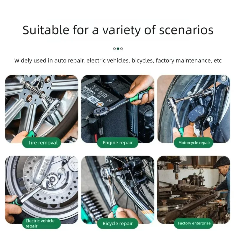 1/4" 3/8" 1/2" Socket Set Automotive Tools Ratchet Wrench Sockets Compact Sockets Car Repair Mechanical for Auto Repair