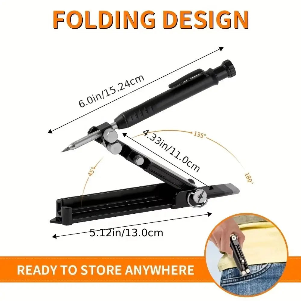 Aluminum Alloy/ ABS Scribing Tool Deep Hole Pencil Adjustable Design Contour Finder Precise Measurement Metal Construction