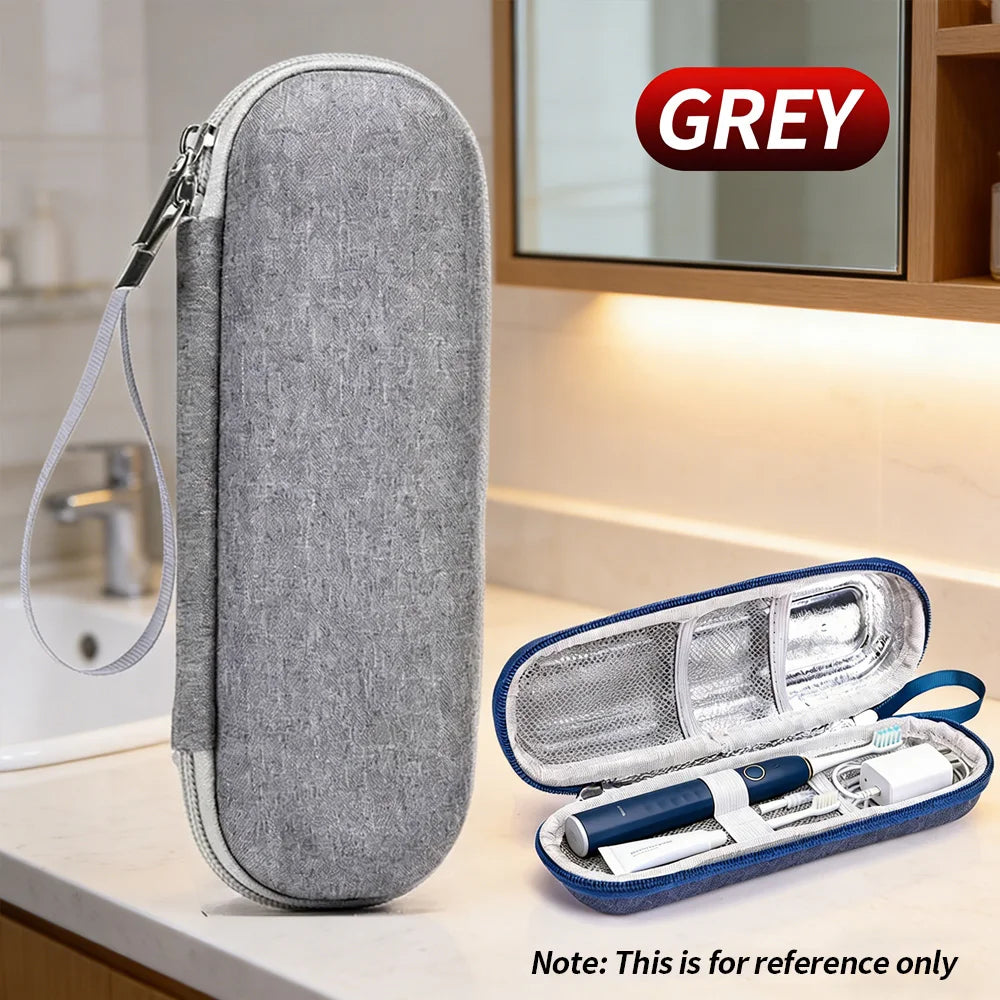 2-in-1 Electric Toothbrush & Data Cable Organizer EVA Shockproof Aluminum Foil Travel Storage Bag