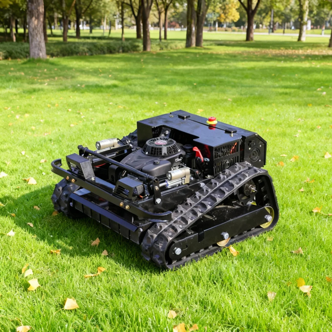 Customized multifunctional control lawn mower track type orchard hillside greenhouse farm embankment weeding machine