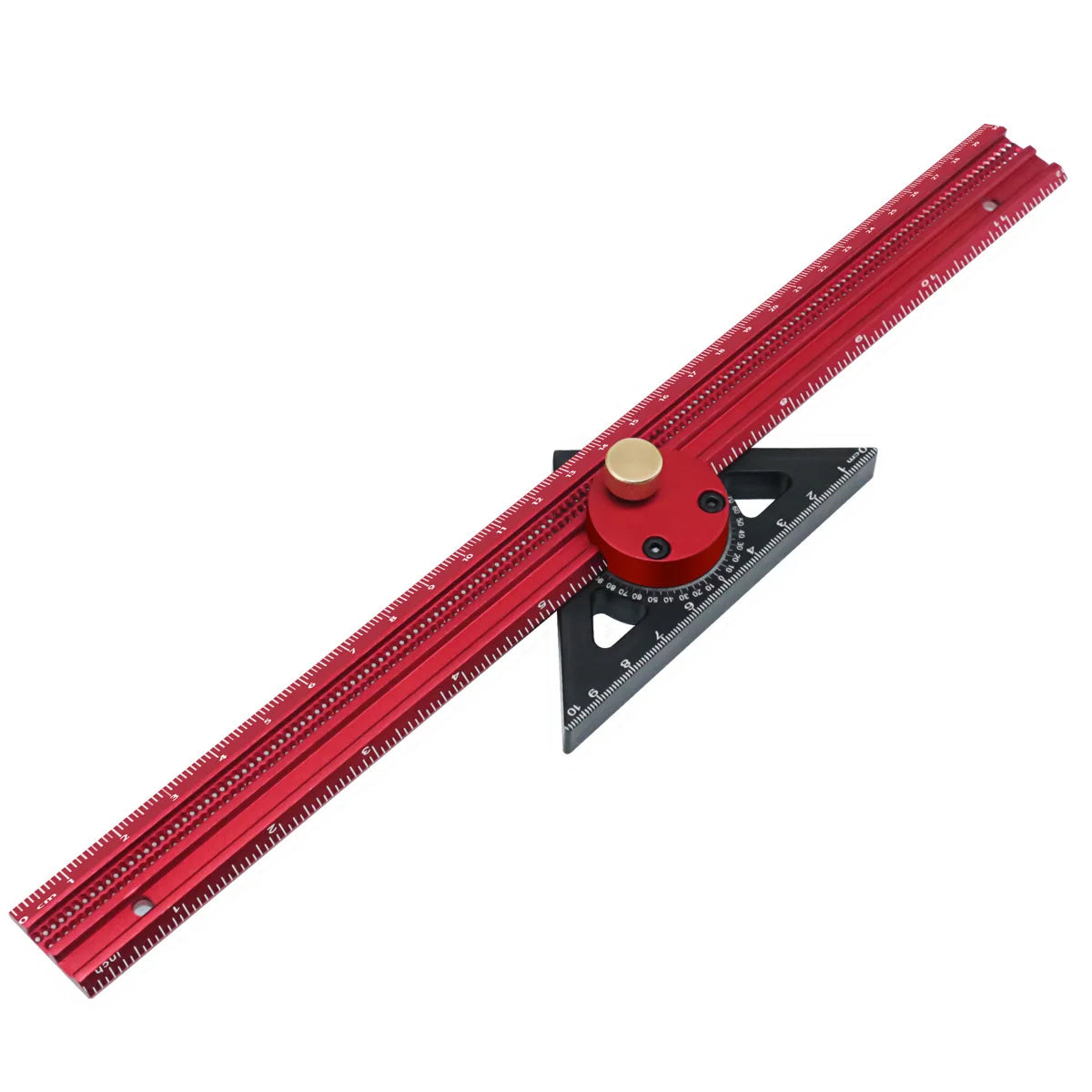 T-Type Woodworking Line Ruler 360 Degree Combination of Triangle Ruler and Straightedge Carpenty Marking Gauge Layout DIY