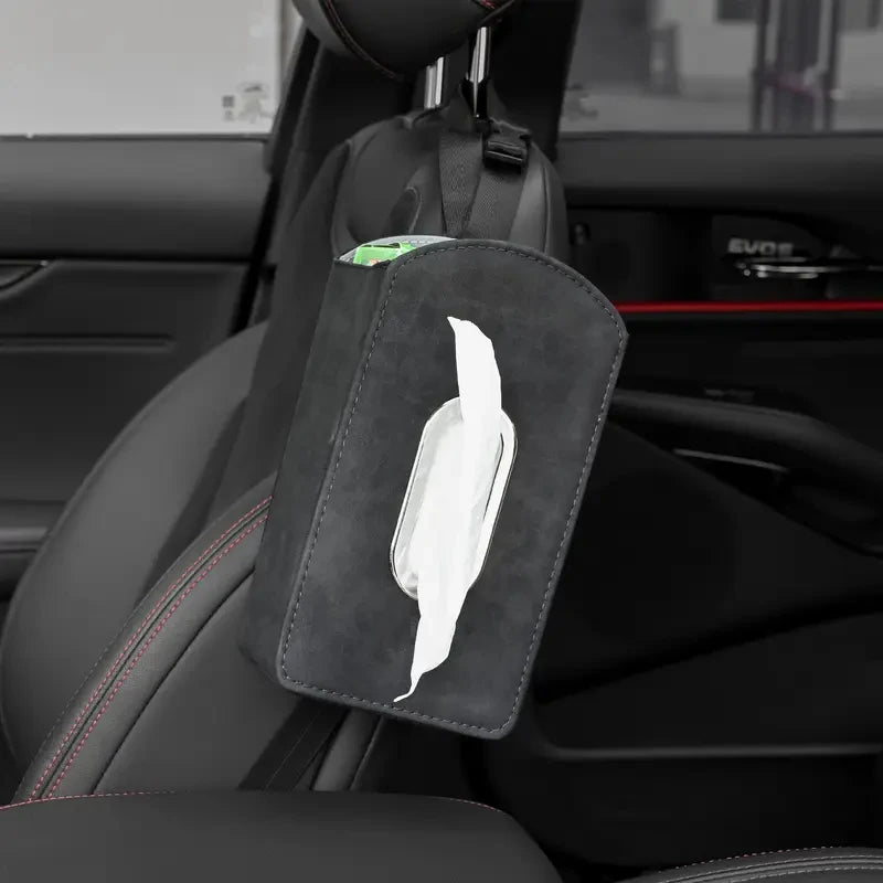 Luxury Retro Suede Car Hanging Tissue Box Universal Auto Back Seat Paper Tissue Storage Bag        Can you recommend some car se