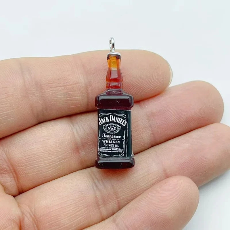 10Pcs Random Mixed Mini Liquor Bottle Resin Charms Simulation Drink Bottle Pendant DIY Handmade Jewelry Keychain Accessories
