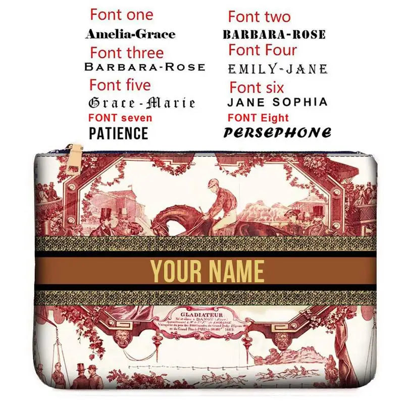 Canvas makeup bag WOMAN BAG Fashion Designer Party Clutch Personalized Custom Print Name Letter Beach Bag Travel Cosmetic Bag