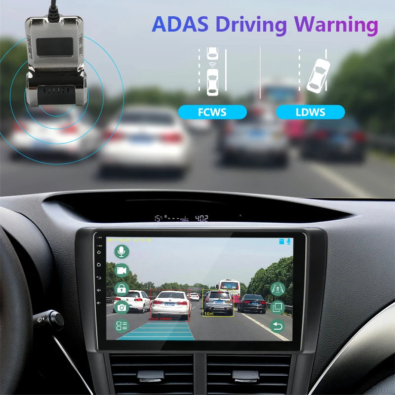 JMCQ Car Dvr ADAS Usb HD Camera Dvr 1080P For Android Car DVD Player Navigation Auto Audio Voice Alarm LDWS Support TF Card