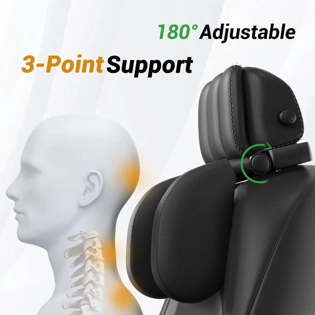 Car Headrest Pillow,Thickened Memory Foam Road Pal Headrest,Neck Support Pillow,180° Adjustable Car Headrest,Travel Car Sleeping