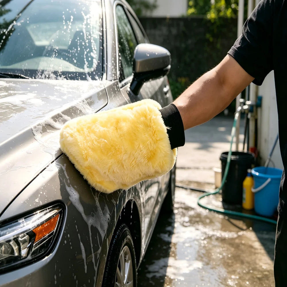 Advanced Car Washing Wool Soft Auto Washing Glove Car Cleaning Glove Motorcycle Washer Care Waxing and Polishing Washer Products
