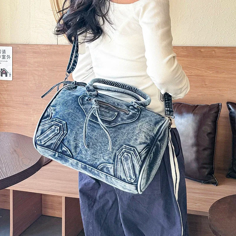 Retro Versatile Advanced Sense Commute Crossbody Bag Denim Fabric Large Capacity 2026 New Fashion Summer Casual Shoulder Bags
