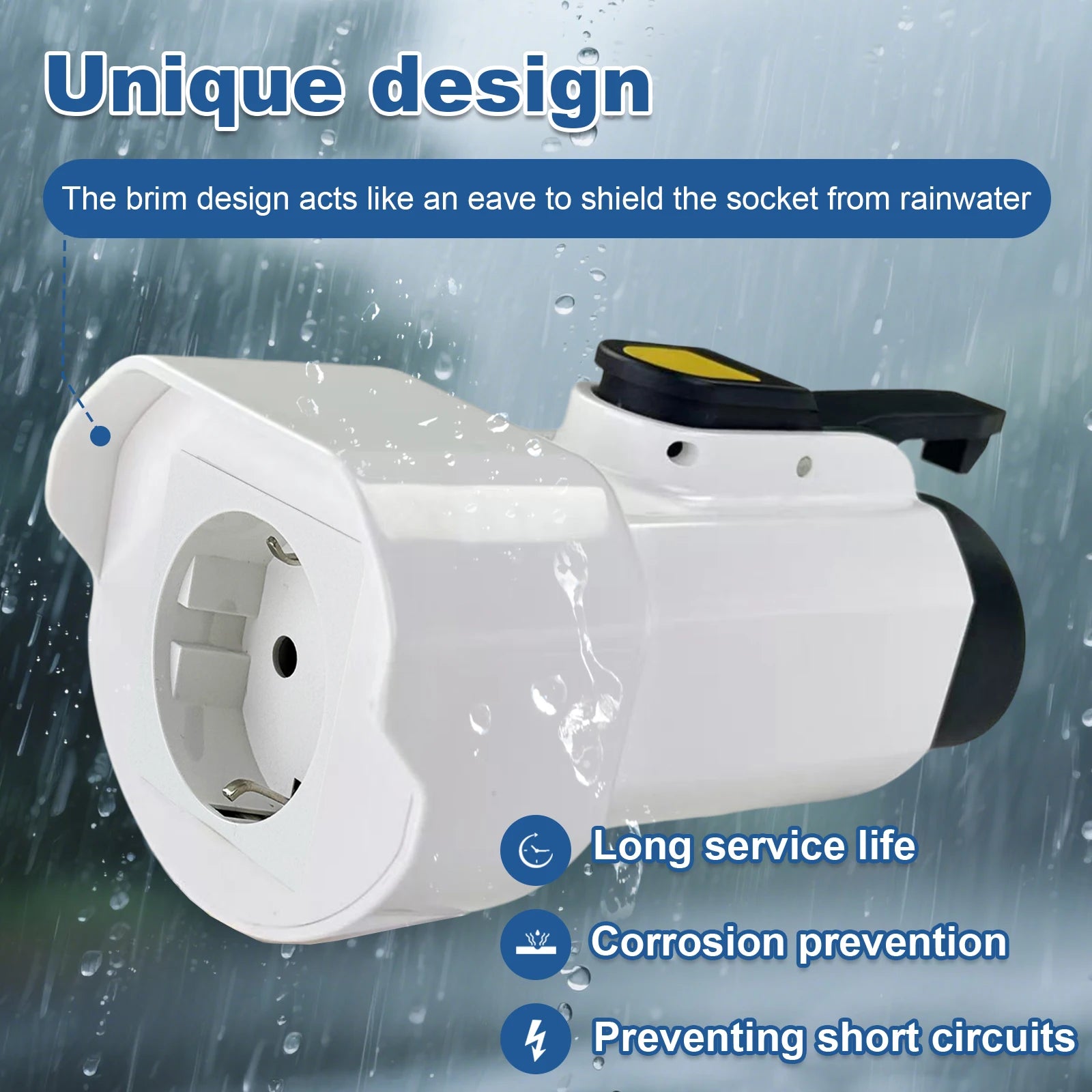 EVqiaoyi Type1 V2L Discharger Adapter with EU Socket Vehicle to Load Plug for IONIQ 5/6 KIA EV6/9 MG for Outdoor Power Supply
