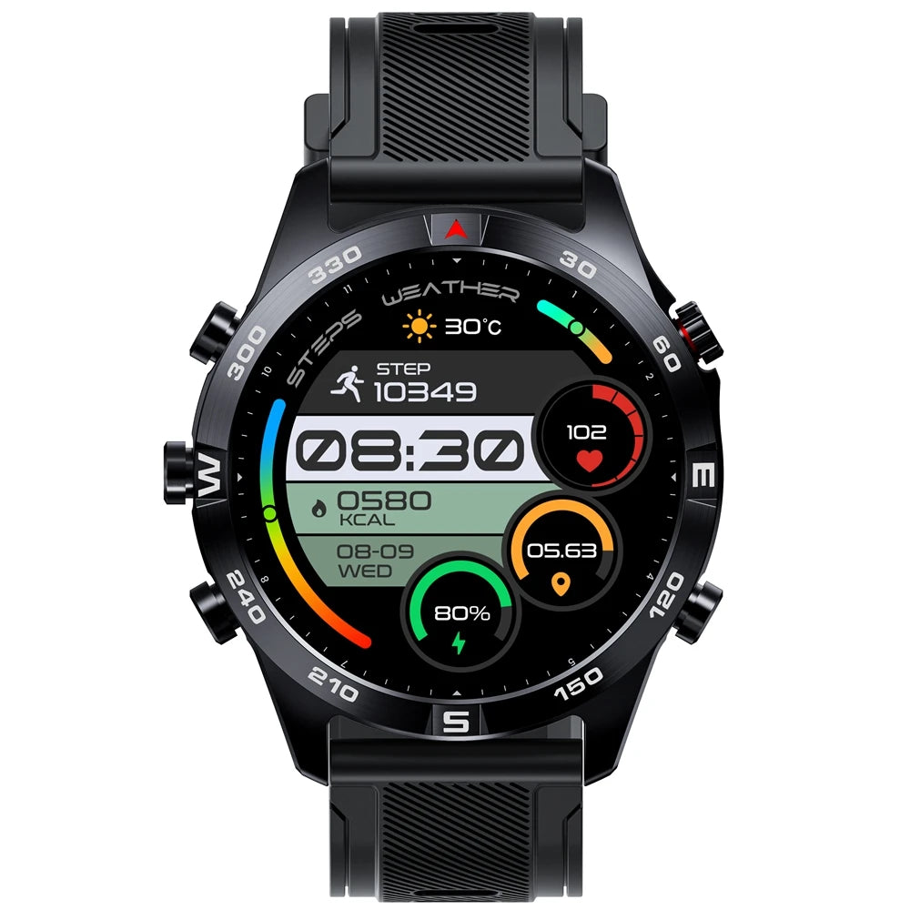 Sunroad GPS Sports Watch G7 Map Navigation Tracker Altimeter Compass Blood Oxygen Heart Rate Monitor Waterproof Men's Wristwatch