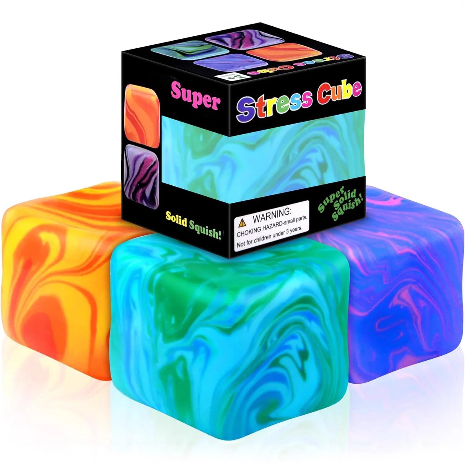 1/4PCS Flow Pattern Square Maltose Pinch Music Release Slow Rebound Release Pressure Colorful Decompression Party Favors